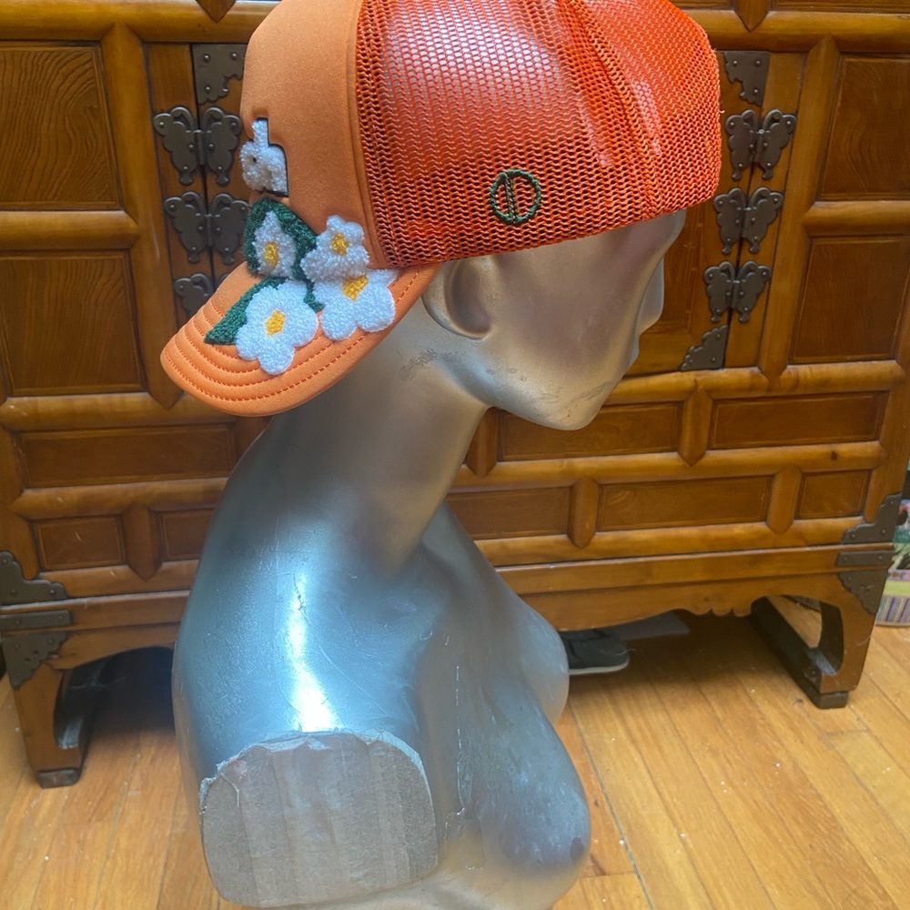 ORANGE CRUSH BASEBALL CAP w/Chenille detailing /logo -NWOT -Adorable Streetwear!